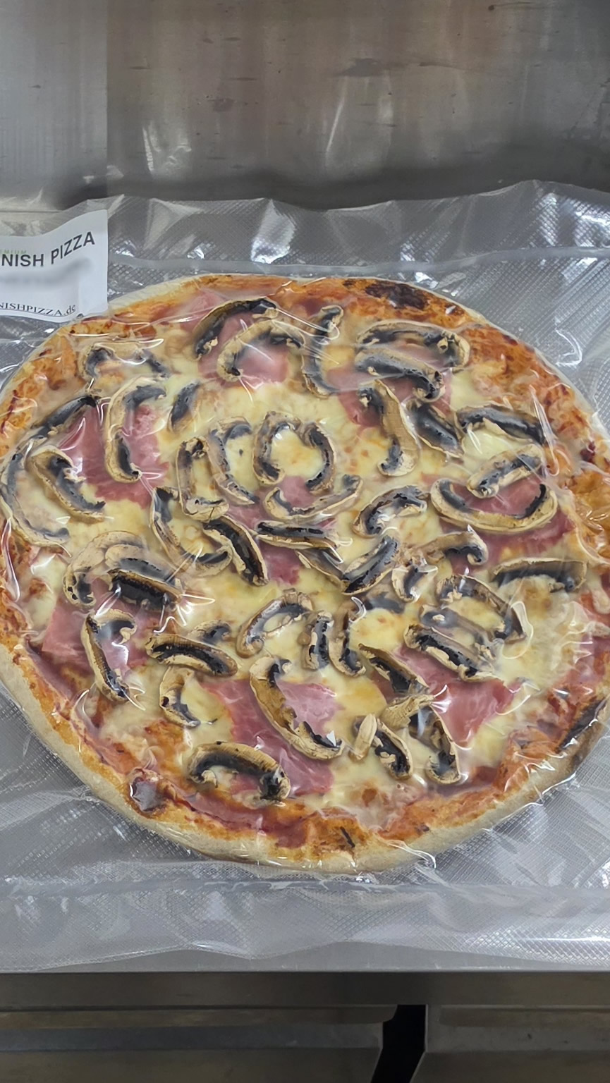 Vakuumverpackte tiefgefrorene Finish Pizza Salami